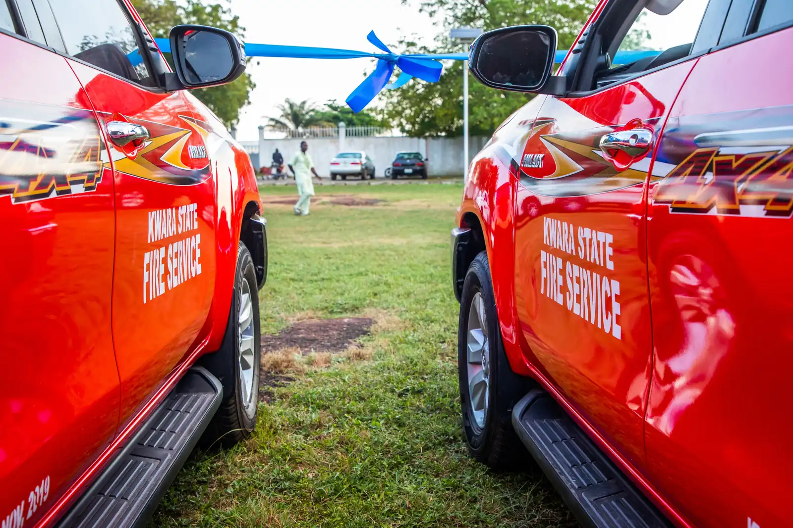 Vehicles presented to Government House, the civil service, the fire service and Kwara United