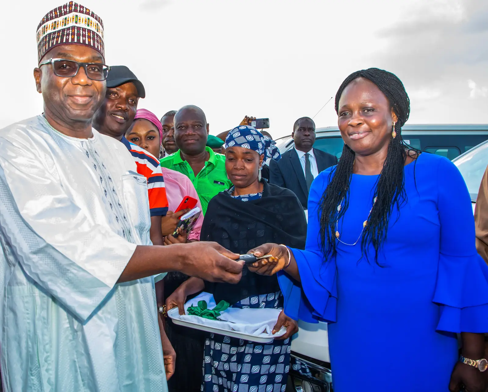 Vehicles presented to Government House, the civil service, the fire service and Kwara United