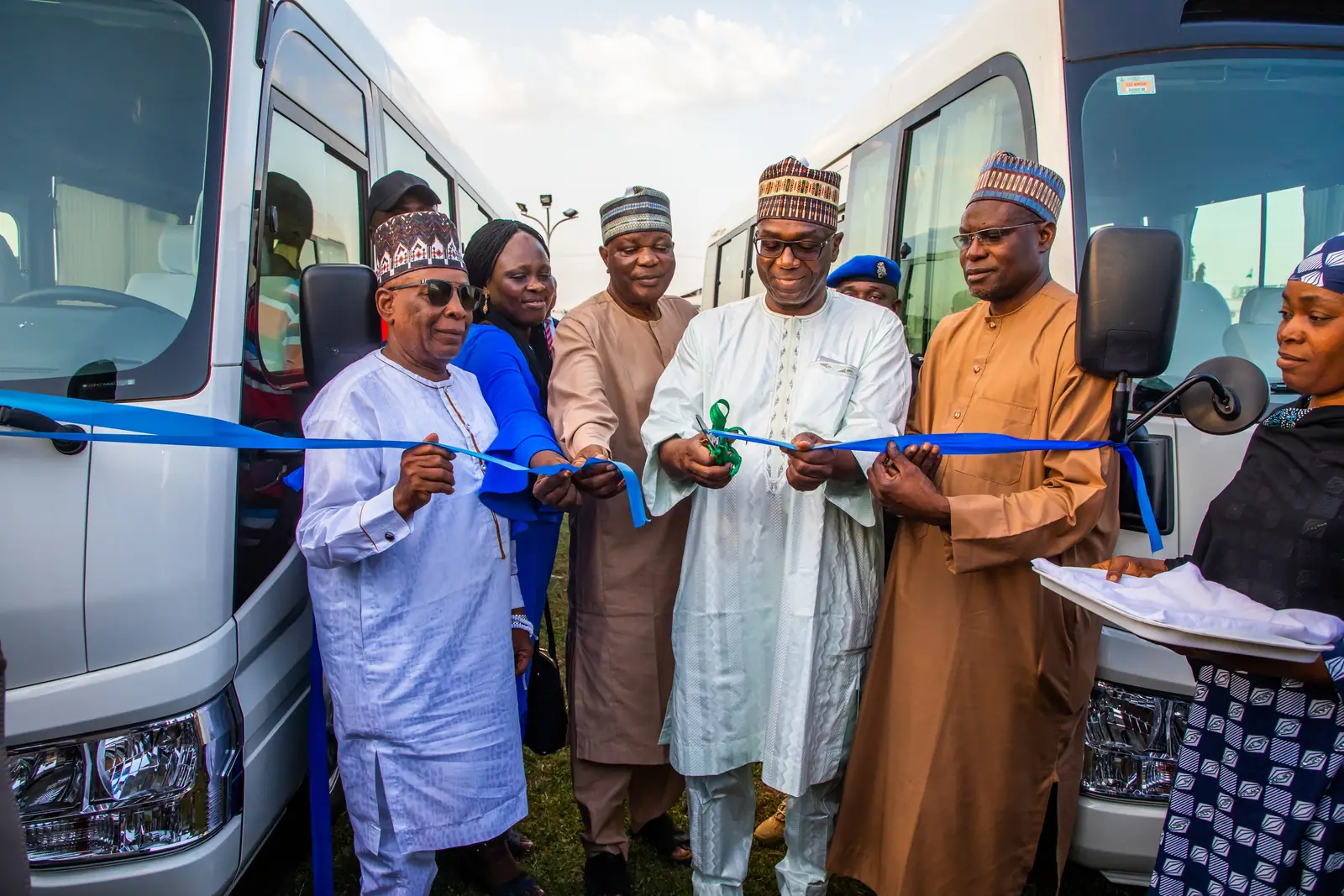 Vehicles presented to Government House, the civil service, the fire service and Kwara United